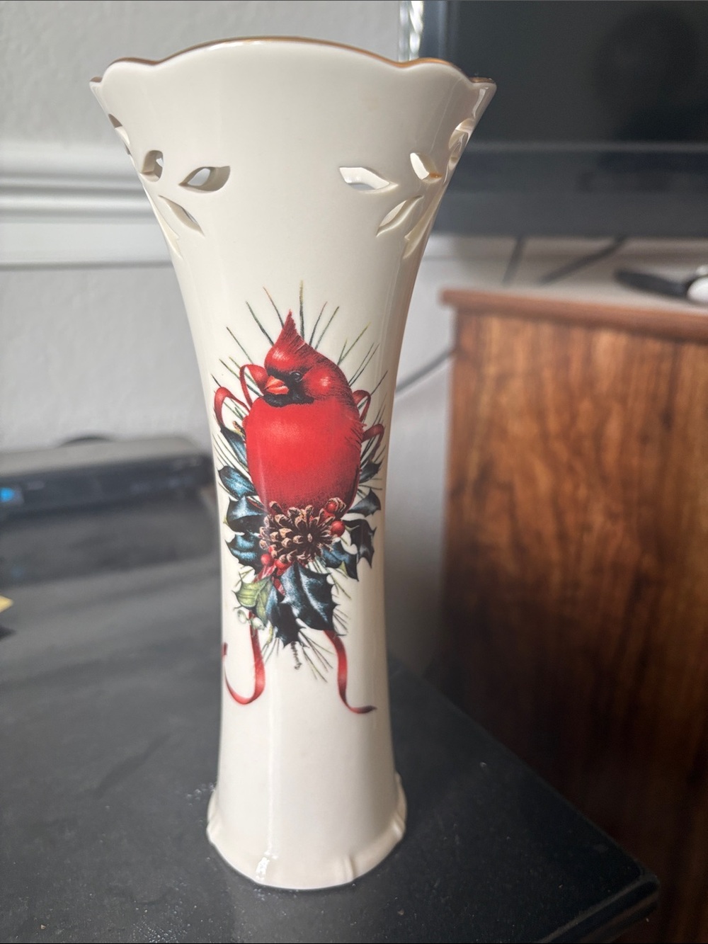 Lenox Winter Greetings Pierced bud vase